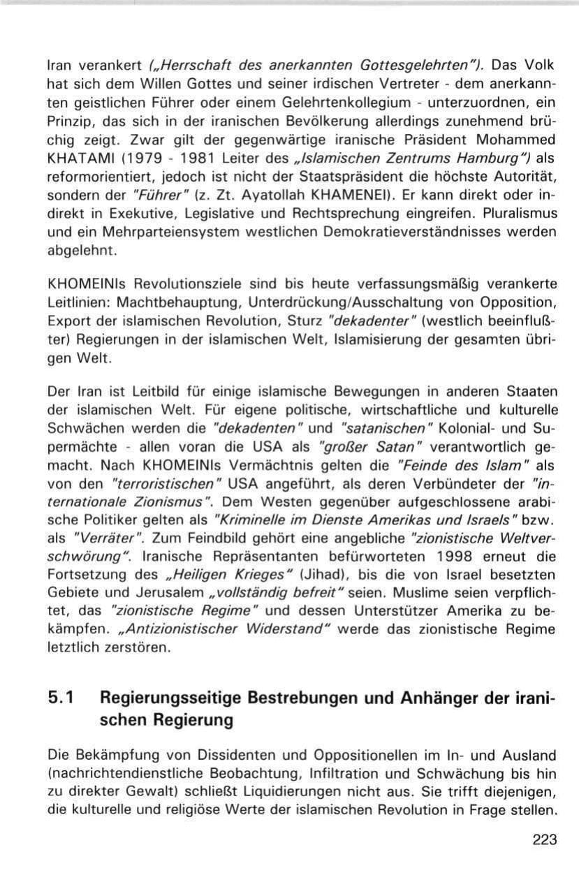 Seite 223 des Verfassungsschutzbericht 1998 Hamburg