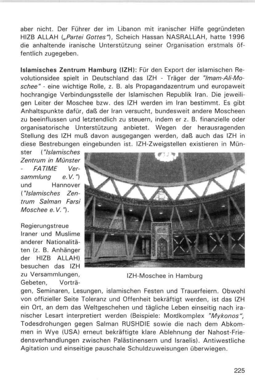 Seite 225 des Verfassungsschutzbericht 1998 Hamburg