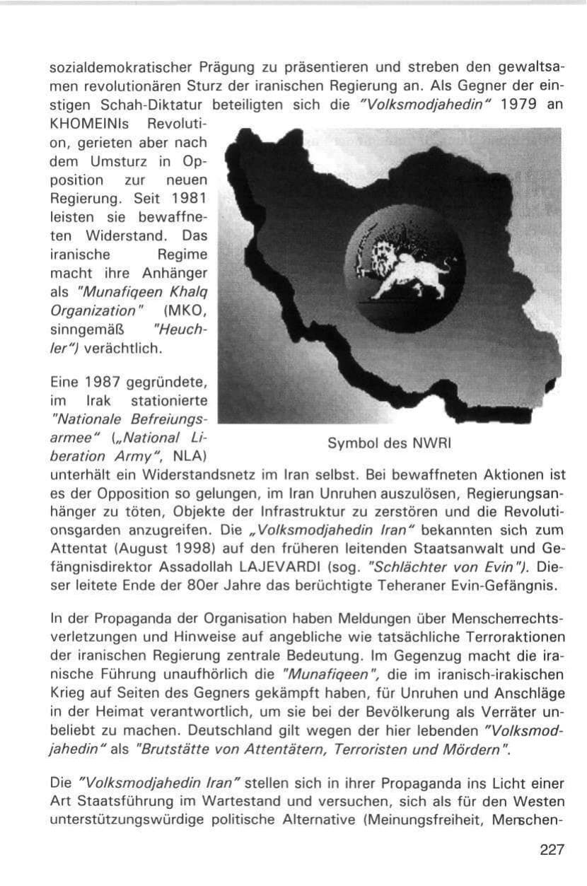 Seite 227 des Verfassungsschutzbericht 1998 Hamburg