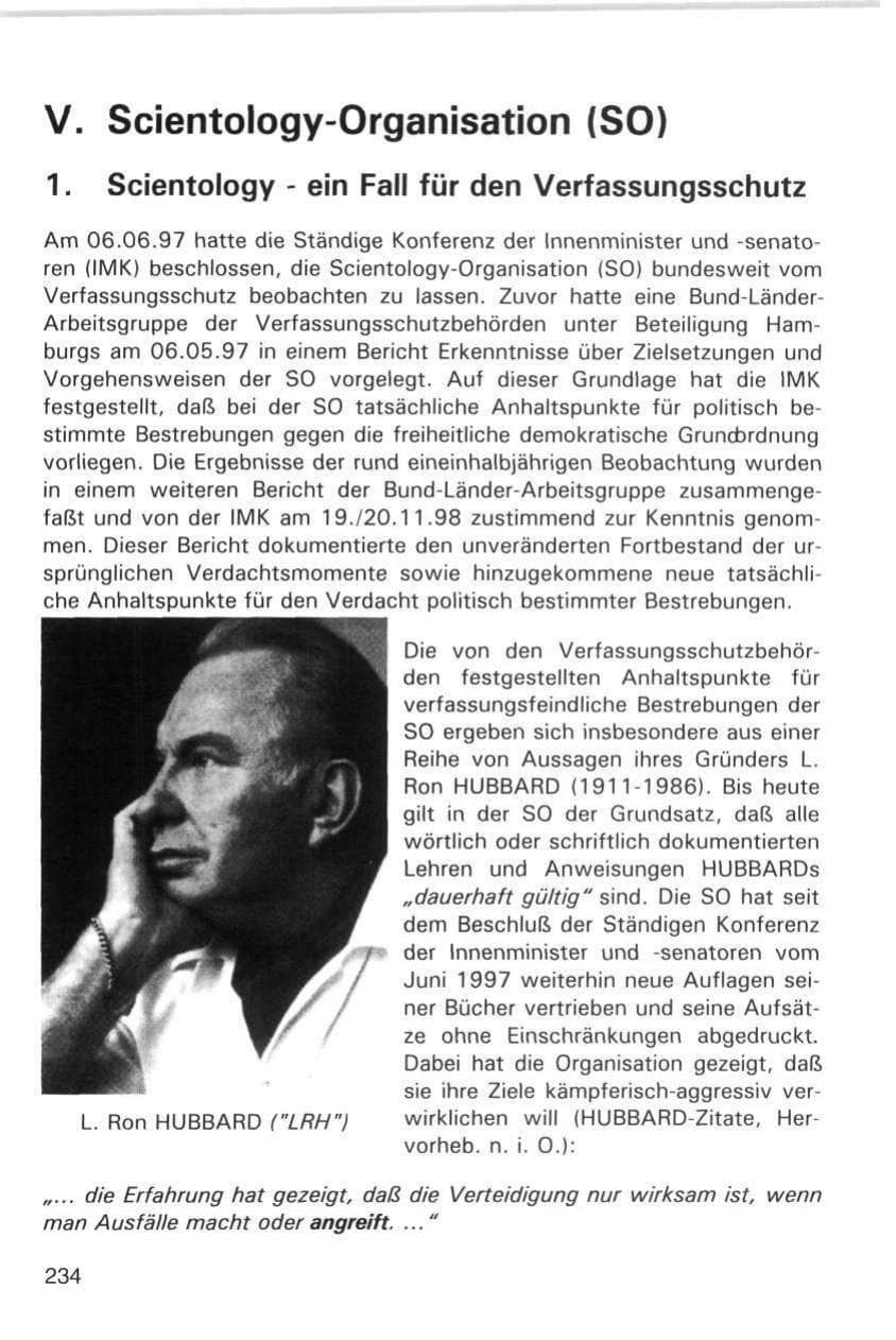 Seite 234 des Verfassungsschutzbericht 1998 Hamburg