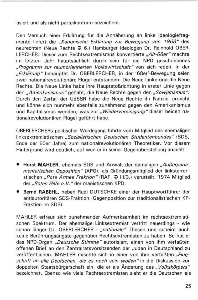 Seite 25 des Verfassungsschutzbericht 1998 Hamburg