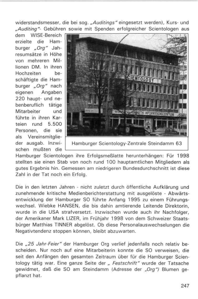 Seite 247 des Verfassungsschutzbericht 1998 Hamburg