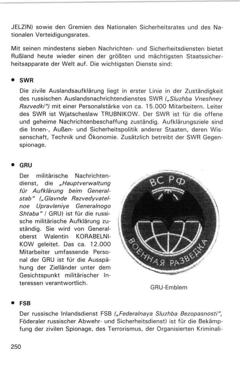 Seite 250 des Verfassungsschutzbericht 1998 Hamburg