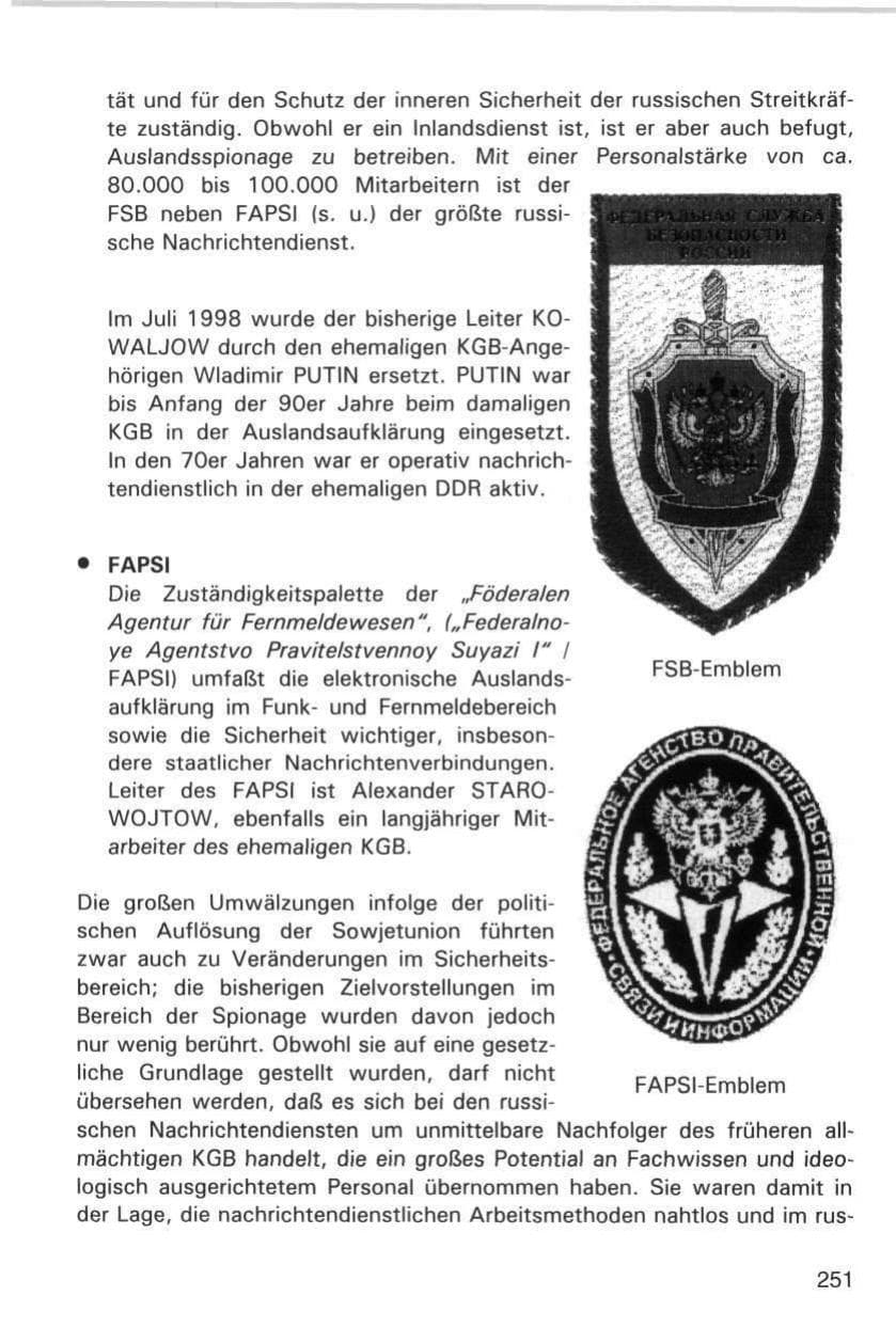 Seite 251 des Verfassungsschutzbericht 1998 Hamburg