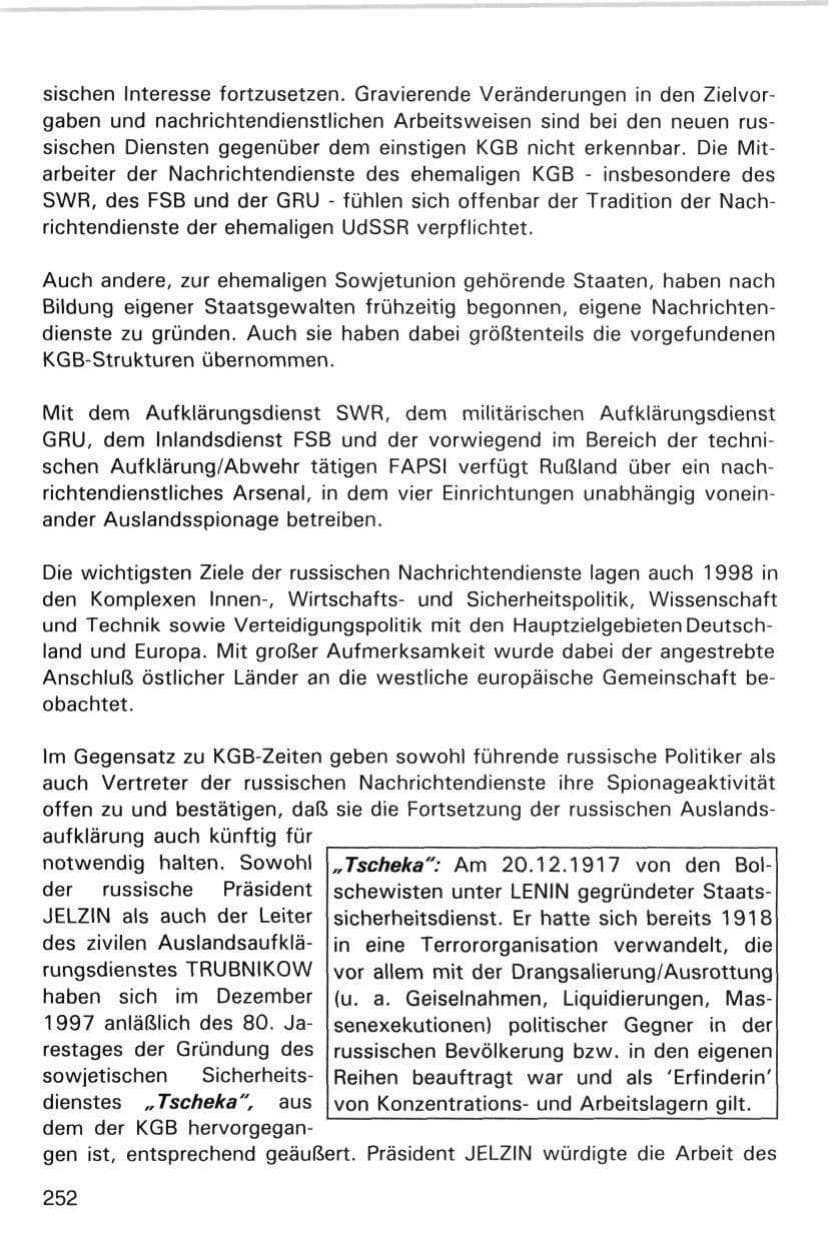 Seite 252 des Verfassungsschutzbericht 1998 Hamburg