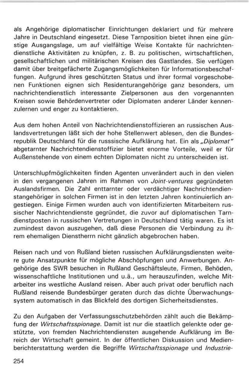 Seite 254 des Verfassungsschutzbericht 1998 Hamburg
