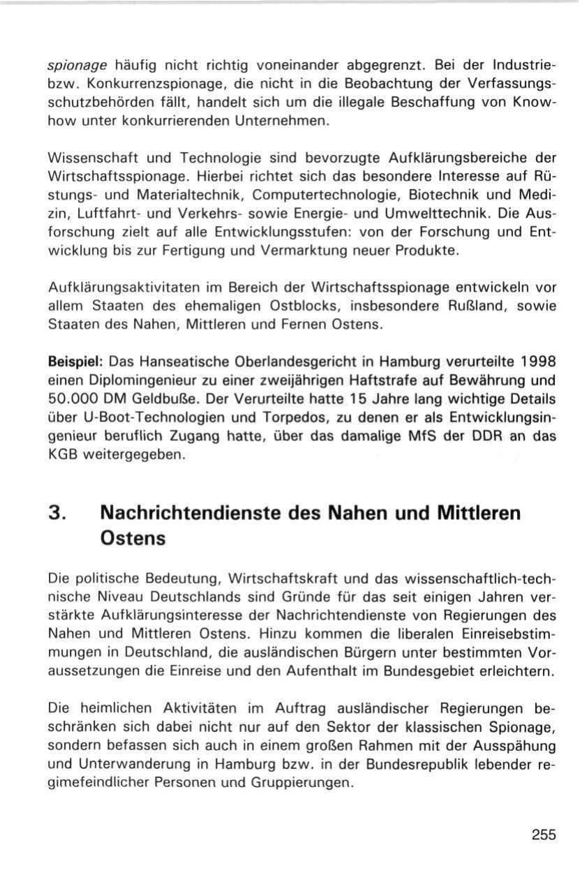 Seite 255 des Verfassungsschutzbericht 1998 Hamburg