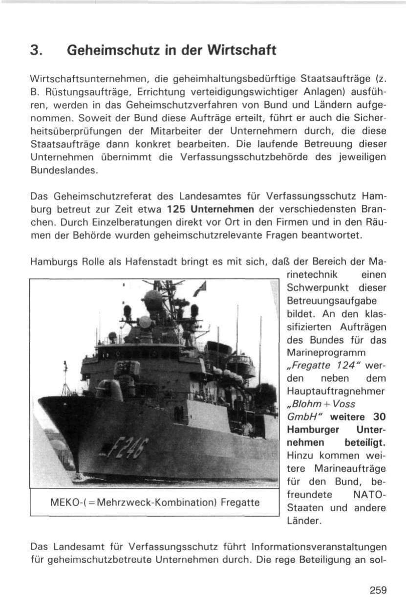 Seite 259 des Verfassungsschutzbericht 1998 Hamburg