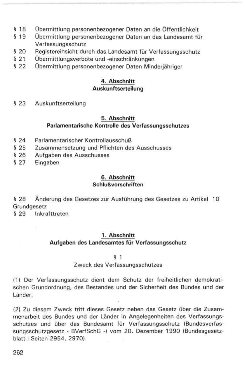Seite 262 des Verfassungsschutzbericht 1998 Hamburg
