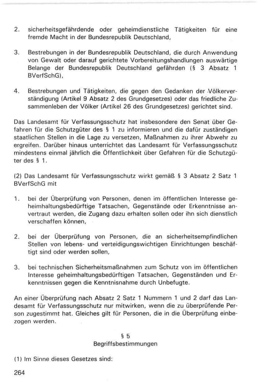 Seite 264 des Verfassungsschutzbericht 1998 Hamburg