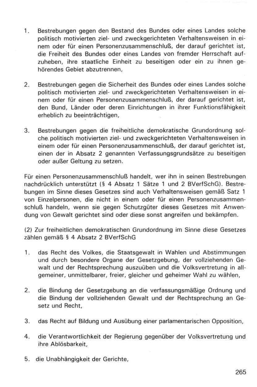 Seite 265 des Verfassungsschutzbericht 1998 Hamburg
