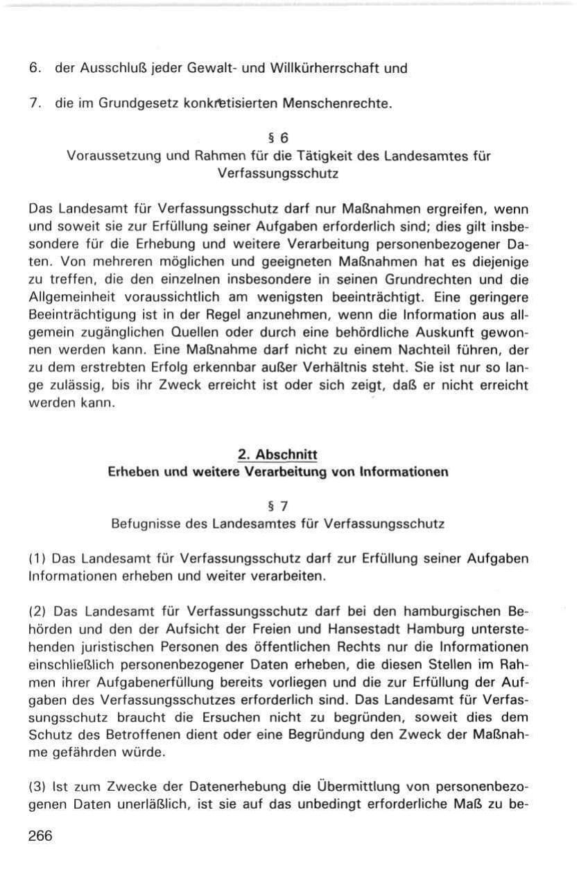 Seite 266 des Verfassungsschutzbericht 1998 Hamburg