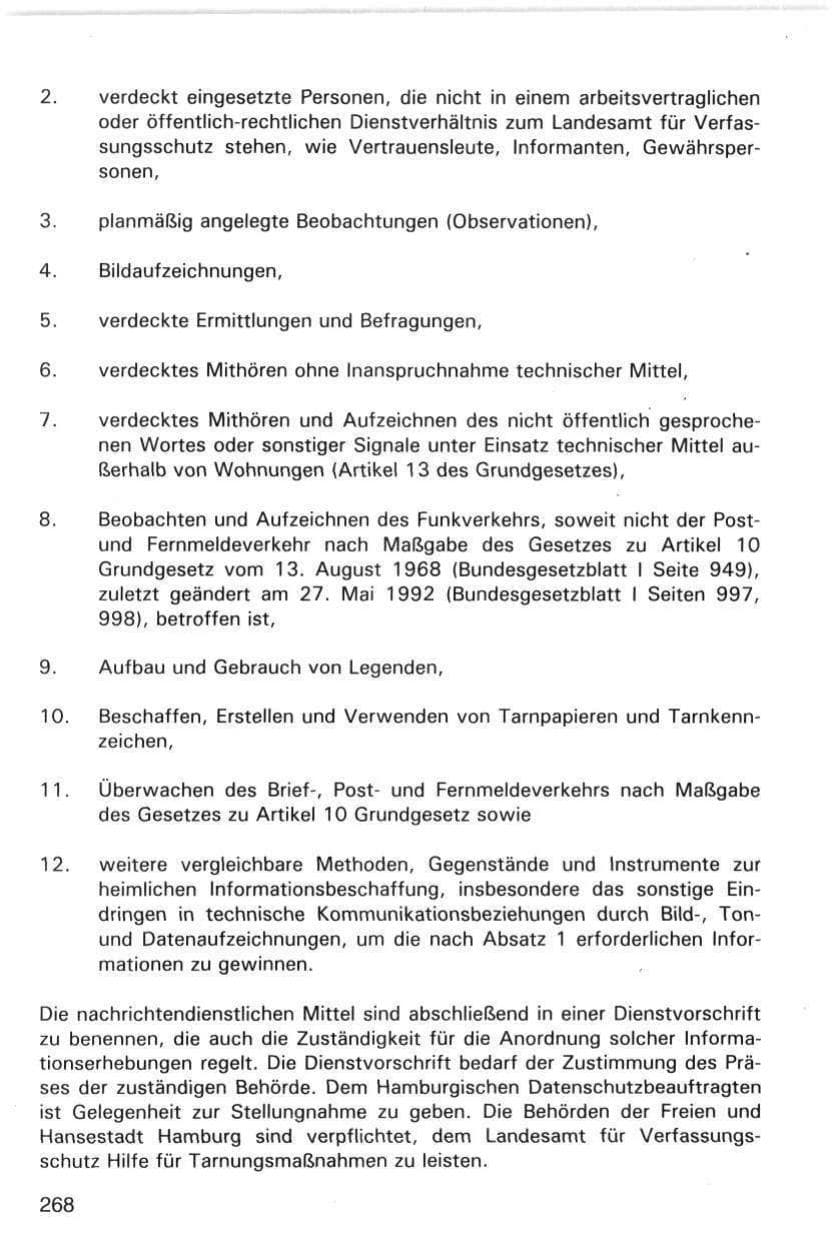 Seite 268 des Verfassungsschutzbericht 1998 Hamburg