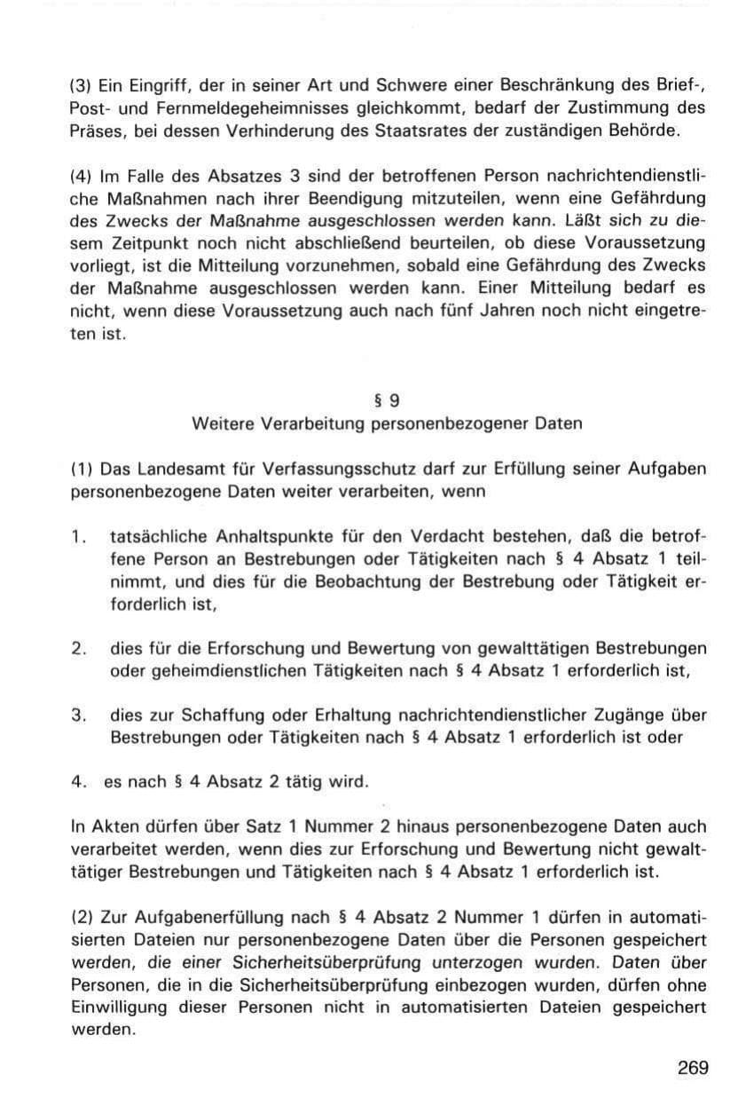 Seite 269 des Verfassungsschutzbericht 1998 Hamburg
