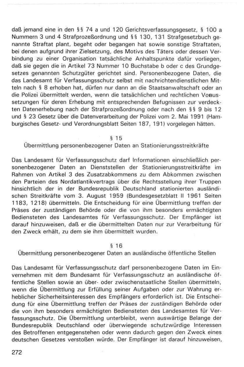 Seite 272 des Verfassungsschutzbericht 1998 Hamburg
