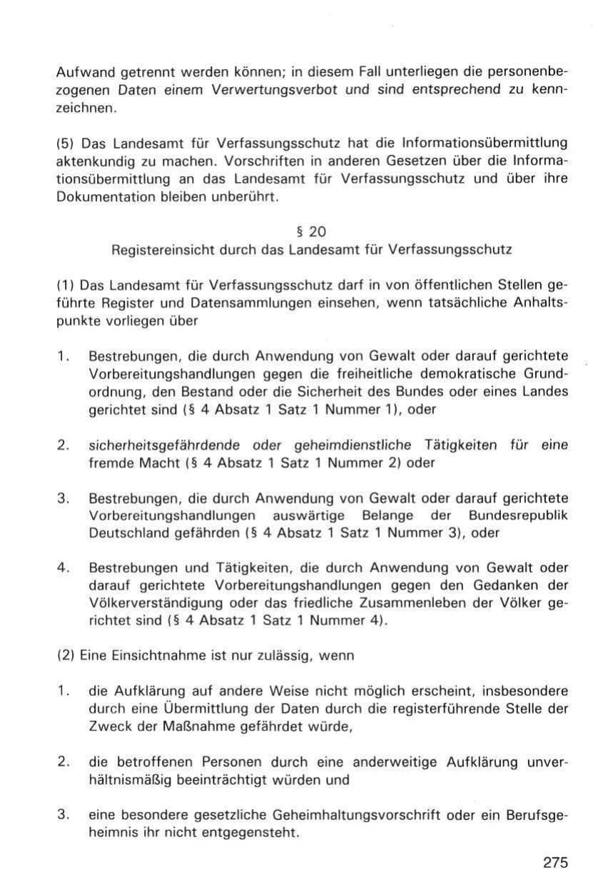 Seite 275 des Verfassungsschutzbericht 1998 Hamburg