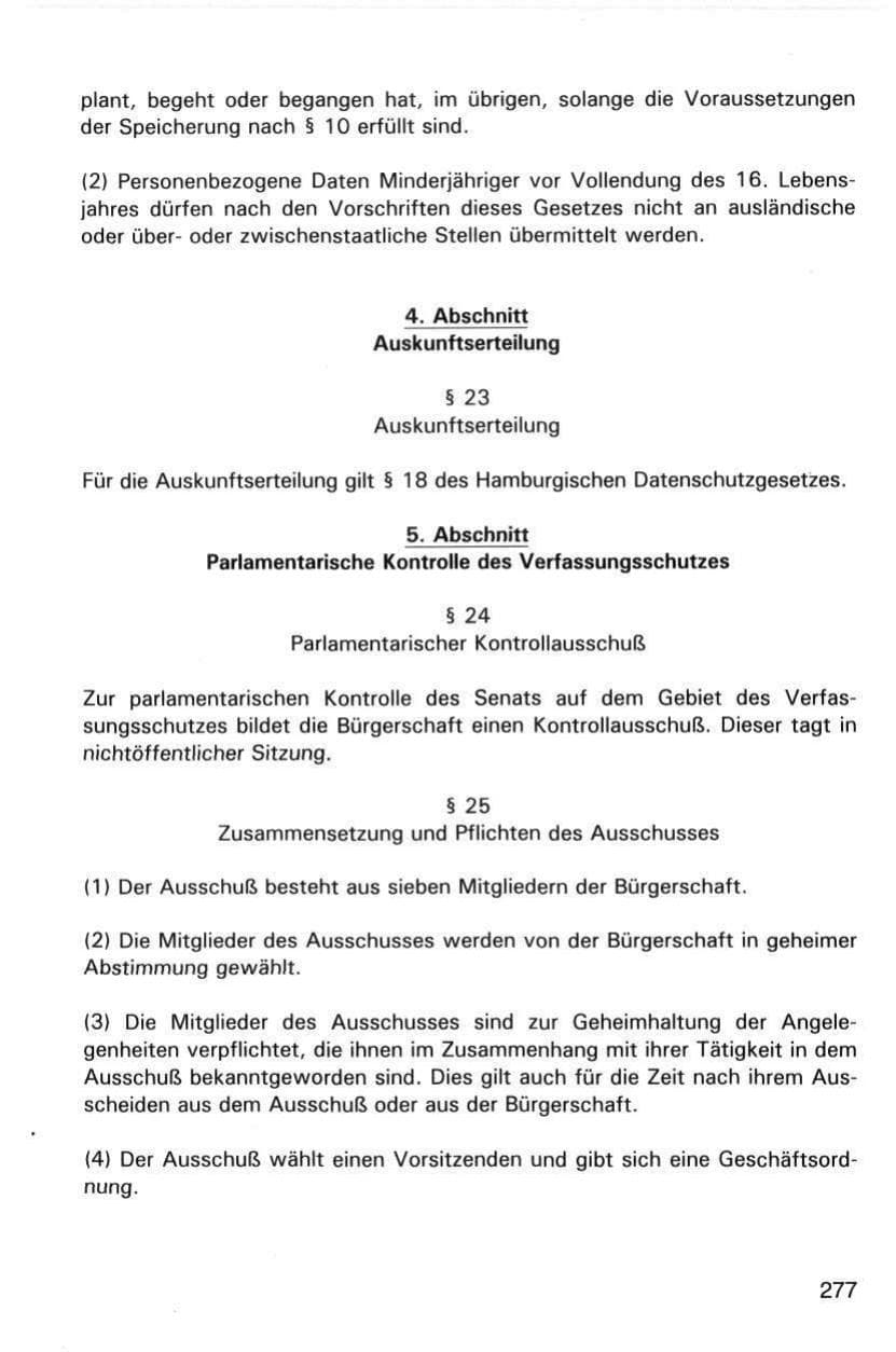 Seite 277 des Verfassungsschutzbericht 1998 Hamburg