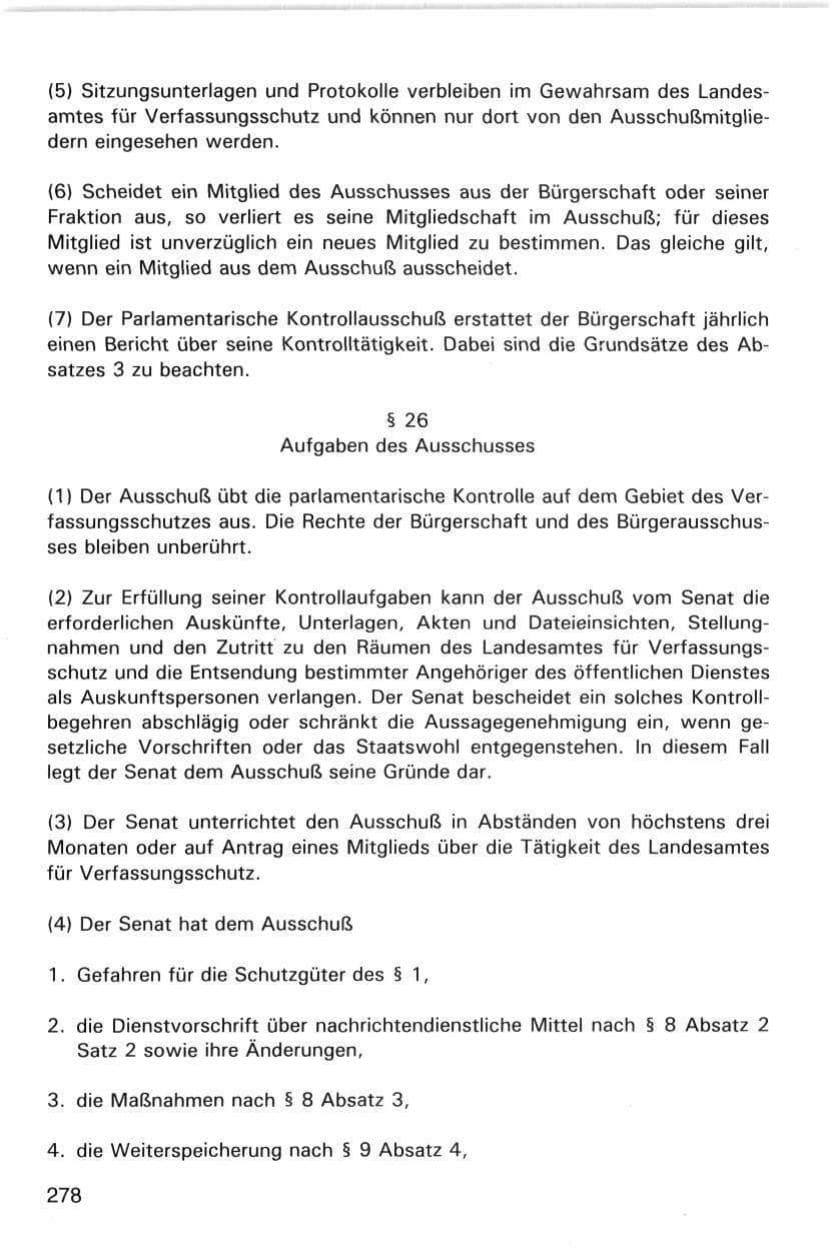 Seite 278 des Verfassungsschutzbericht 1998 Hamburg