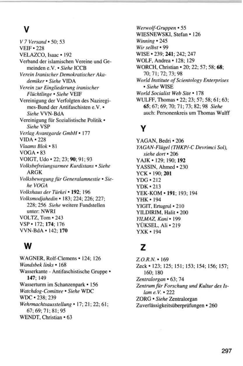 Seite 297 des Verfassungsschutzbericht 1998 Hamburg