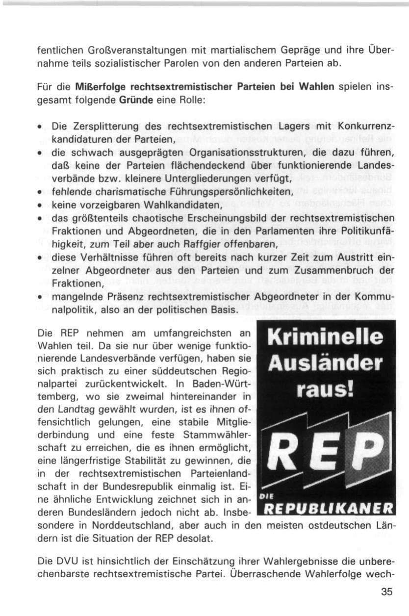 Seite 35 des Verfassungsschutzbericht 1998 Hamburg
