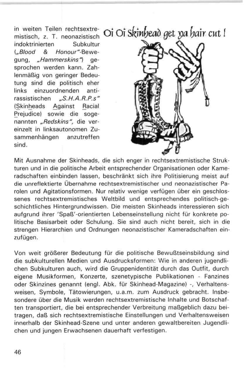 Seite 46 des Verfassungsschutzbericht 1998 Hamburg