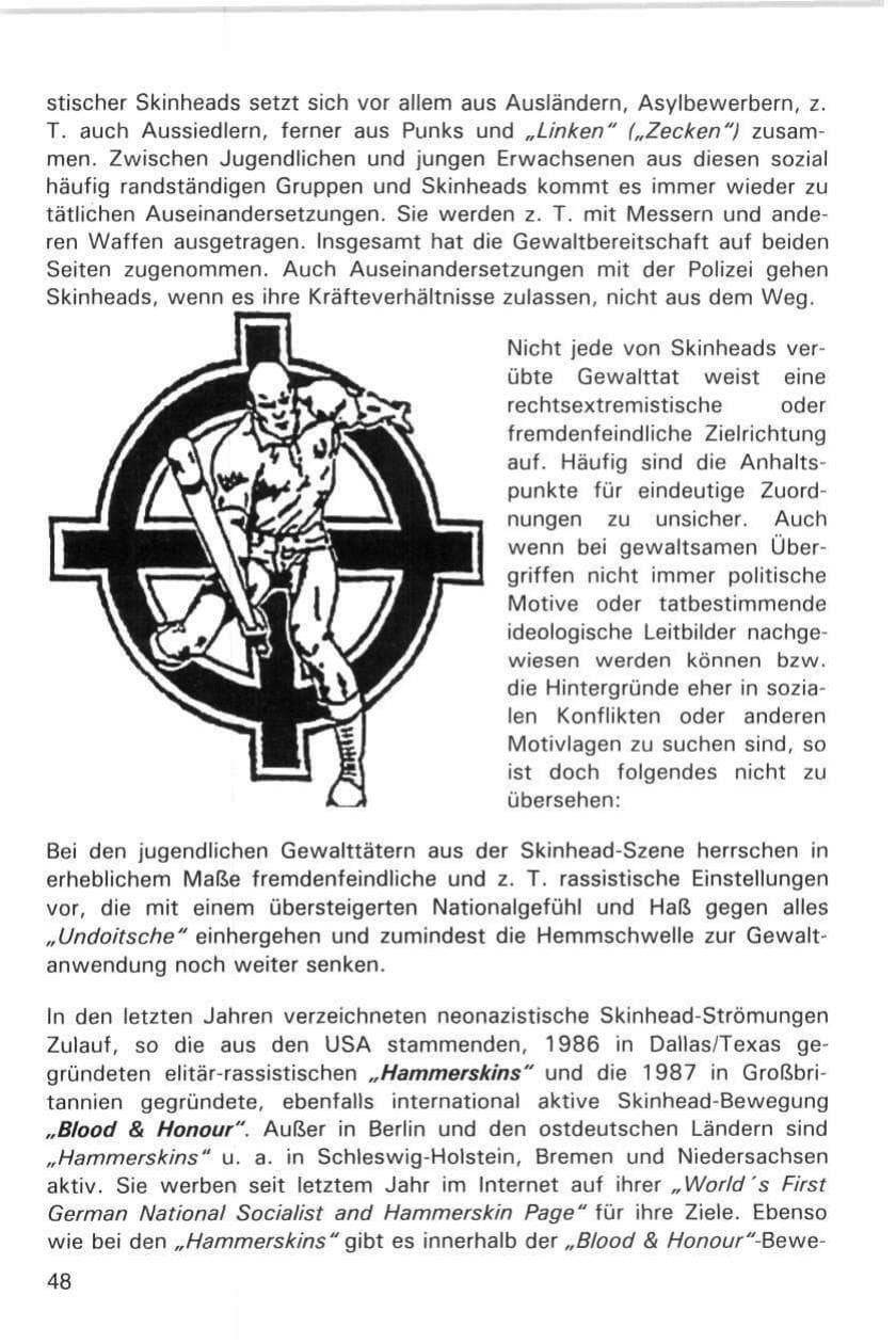 Seite 48 des Verfassungsschutzbericht 1998 Hamburg