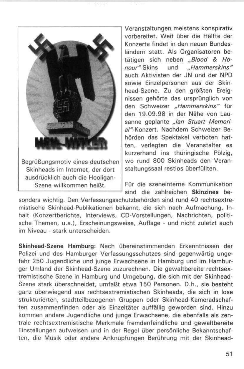 Seite 51 des Verfassungsschutzbericht 1998 Hamburg