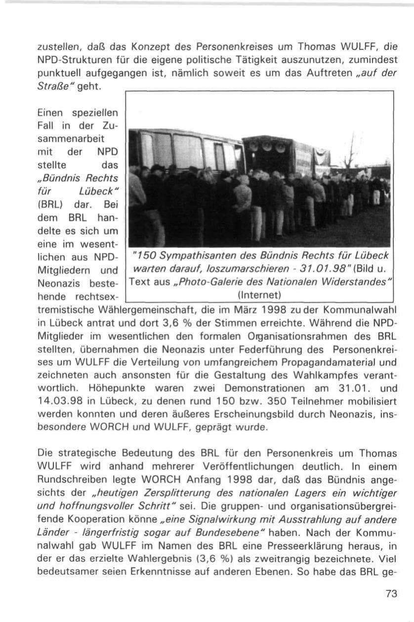 Seite 73 des Verfassungsschutzbericht 1998 Hamburg