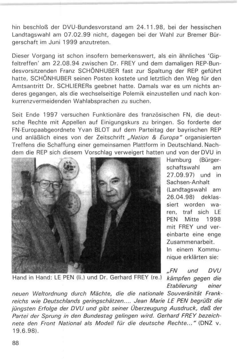 Seite 88 des Verfassungsschutzbericht 1998 Hamburg