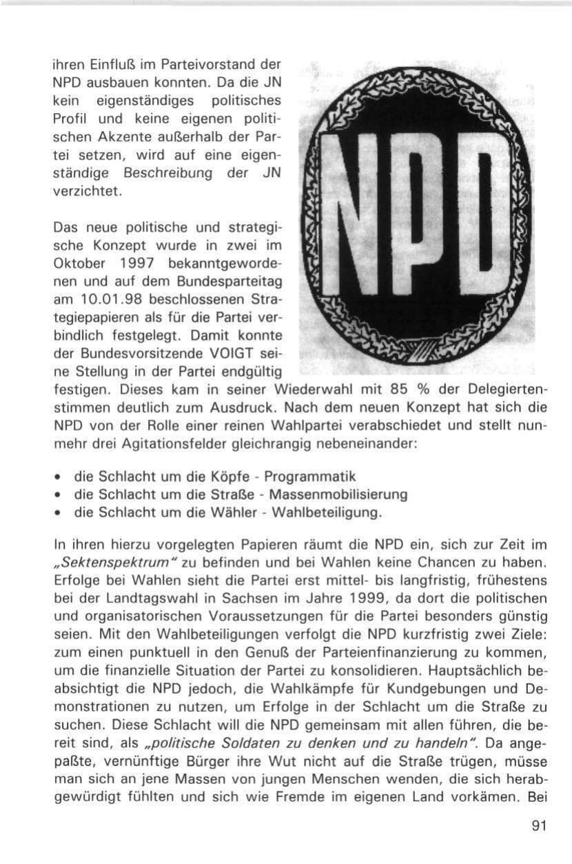 Seite 91 des Verfassungsschutzbericht 1998 Hamburg