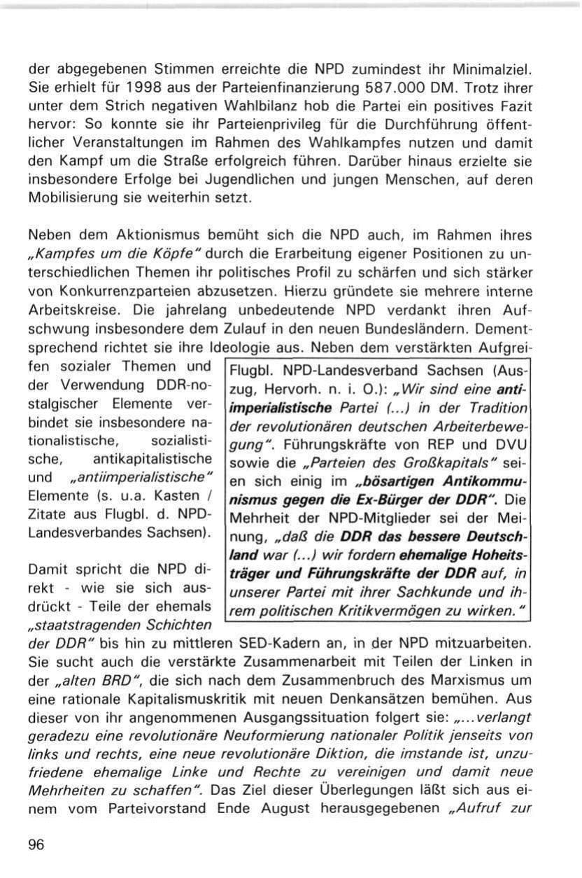 Seite 96 des Verfassungsschutzbericht 1998 Hamburg