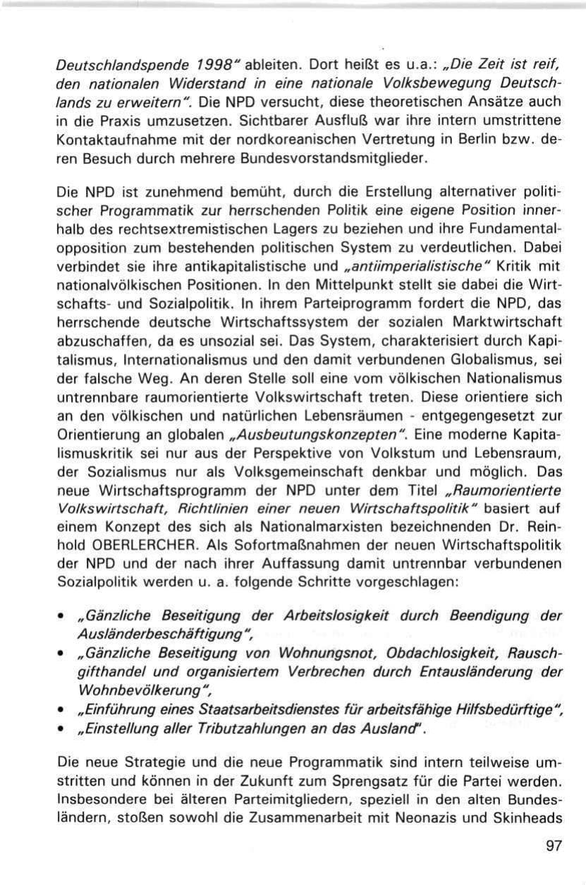 Seite 97 des Verfassungsschutzbericht 1998 Hamburg