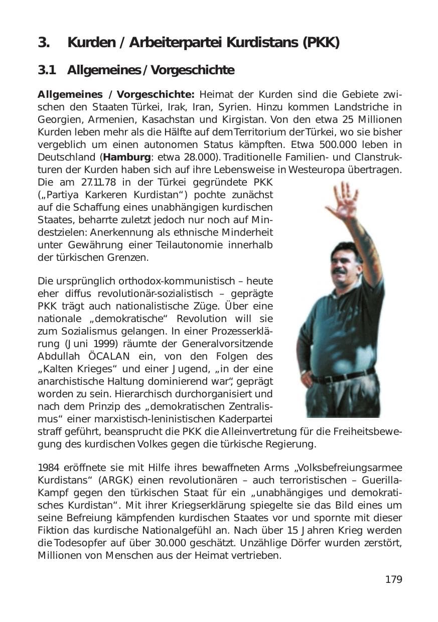 Seite 179 des Verfassungsschutzbericht 1999 Hamburg