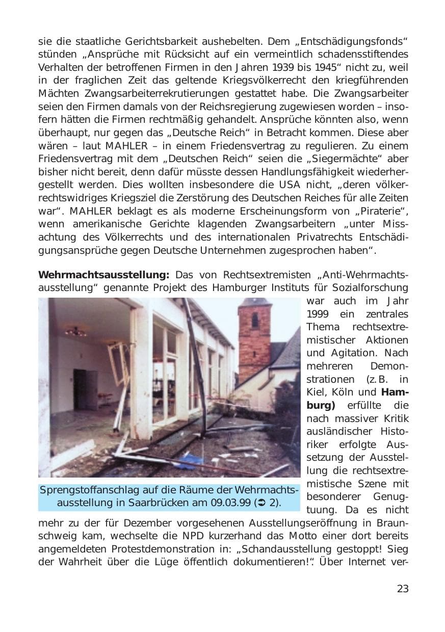 Seite 23 des Verfassungsschutzbericht 1999 Hamburg