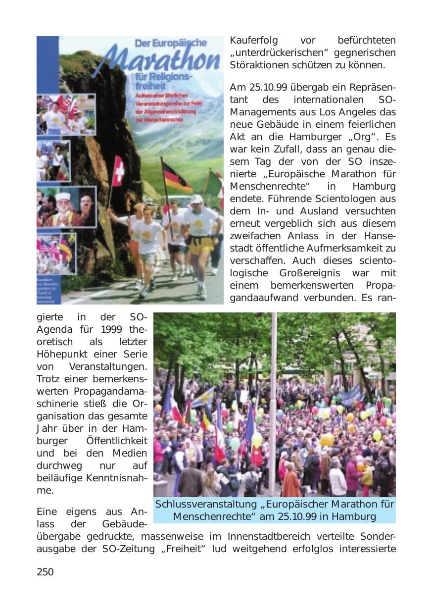Seite 250 des Verfassungsschutzbericht 1999 Hamburg
