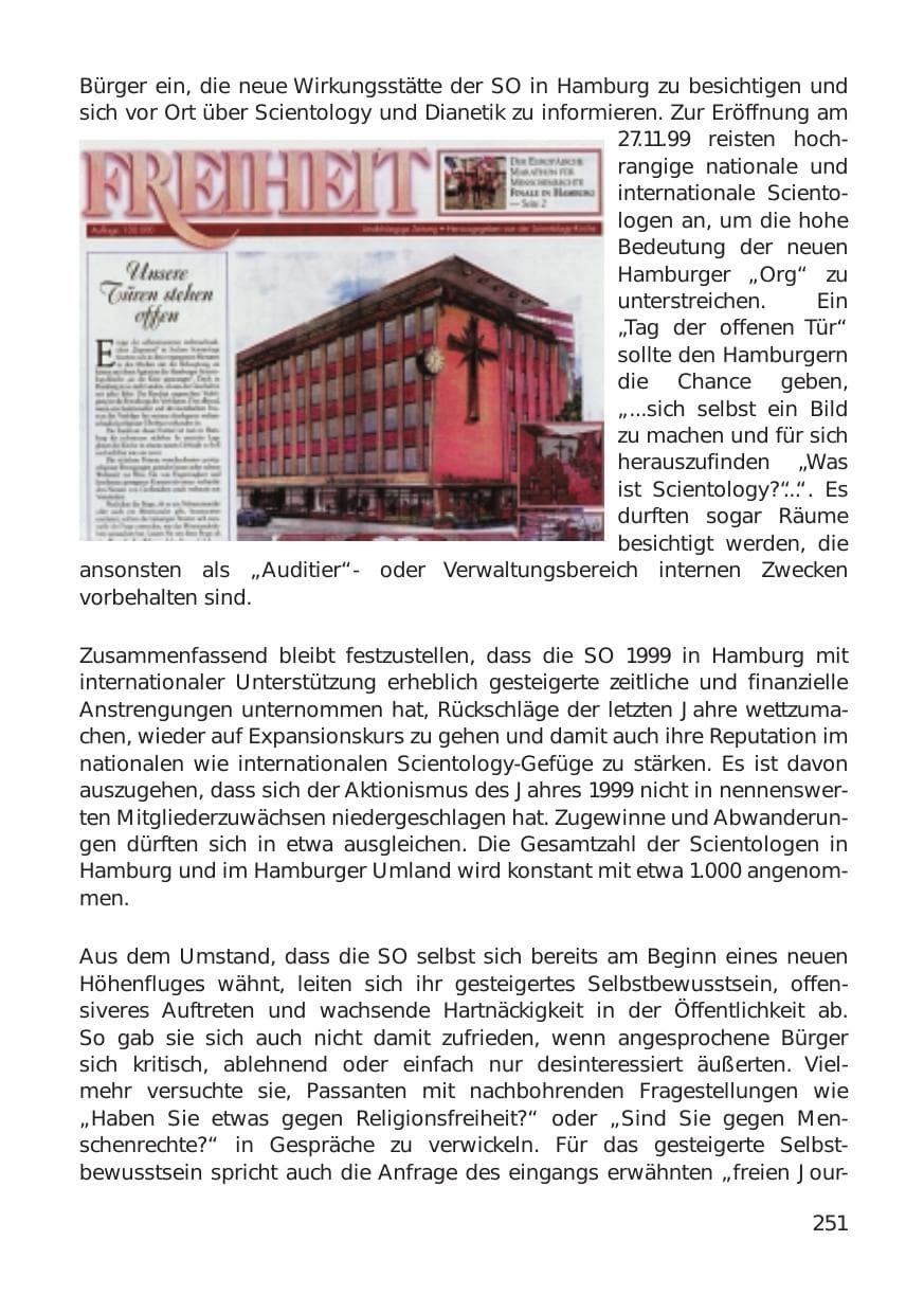 Seite 251 des Verfassungsschutzbericht 1999 Hamburg