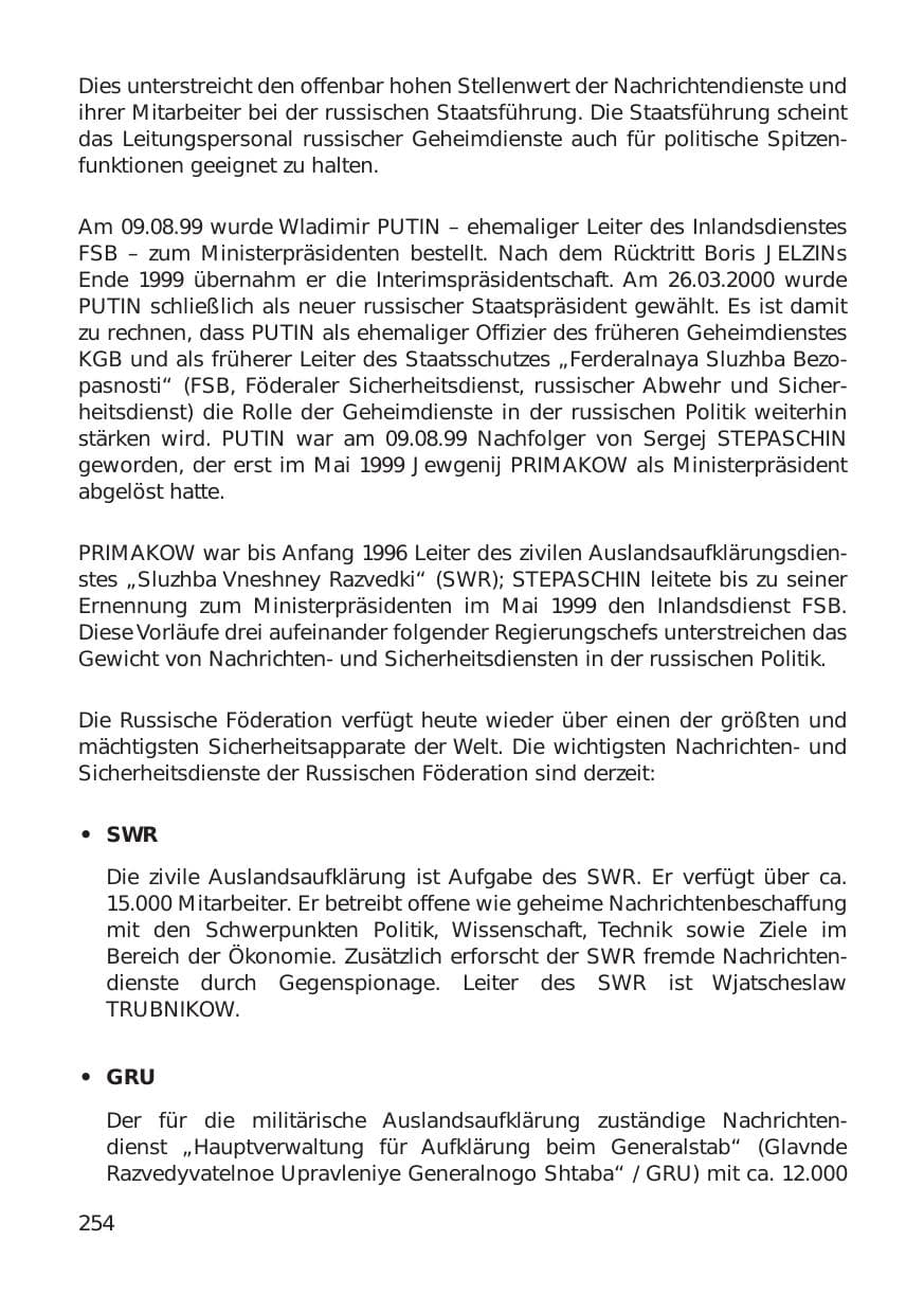 Seite 254 des Verfassungsschutzbericht 1999 Hamburg