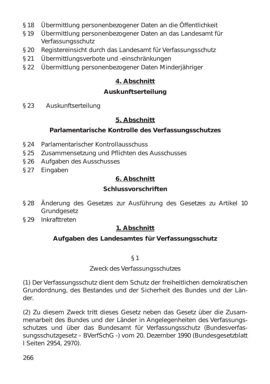 Seite 266 des Verfassungsschutzbericht 1999 Hamburg