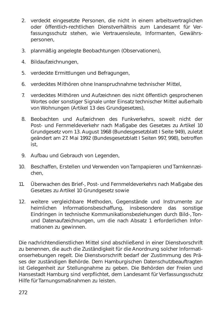 Seite 272 des Verfassungsschutzbericht 1999 Hamburg