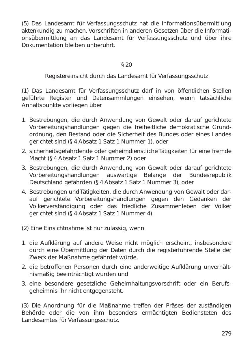 Seite 279 des Verfassungsschutzbericht 1999 Hamburg
