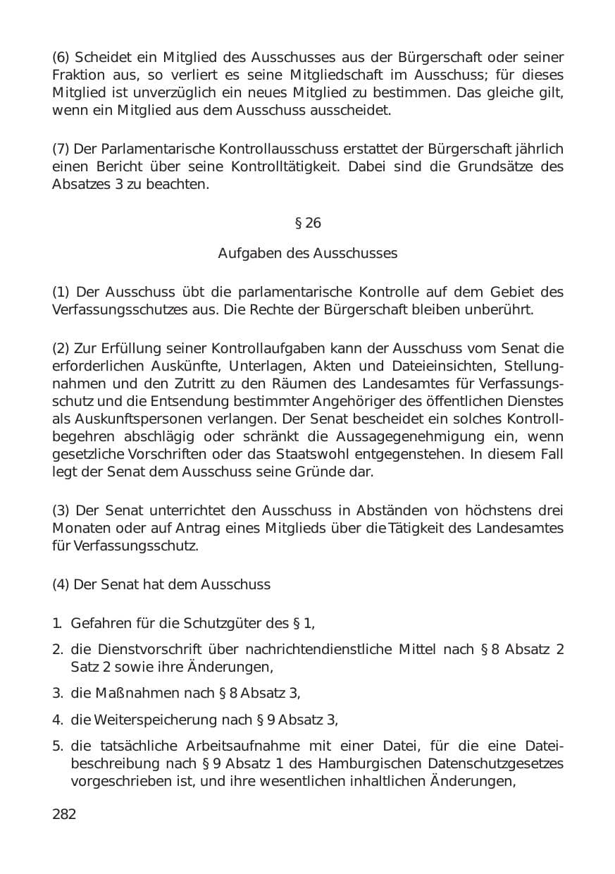 Seite 282 des Verfassungsschutzbericht 1999 Hamburg