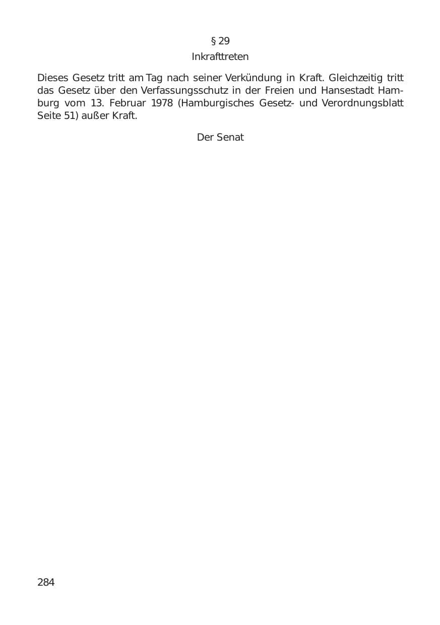 Seite 284 des Verfassungsschutzbericht 1999 Hamburg
