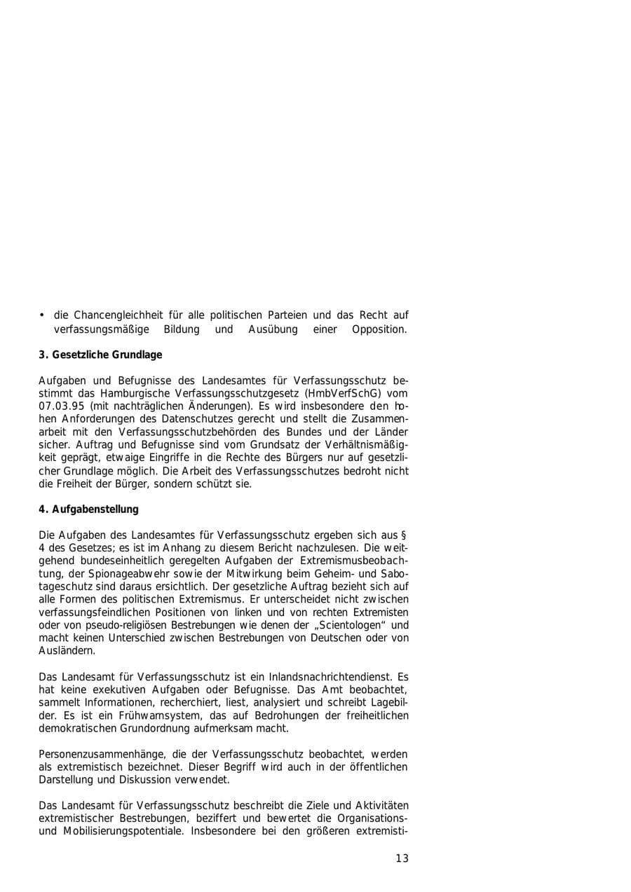 Seite 13 des Verfassungsschutzbericht 2000 Hamburg