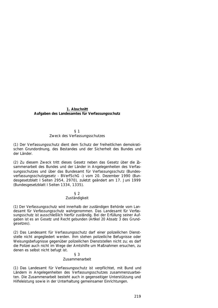 Seite 219 des Verfassungsschutzbericht 2000 Hamburg