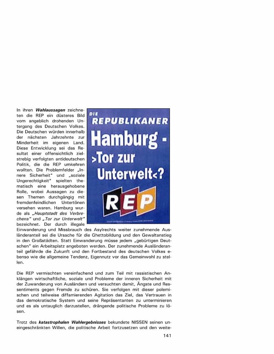 Seite 141 des Verfassungsschutzbericht 2001 Hamburg
