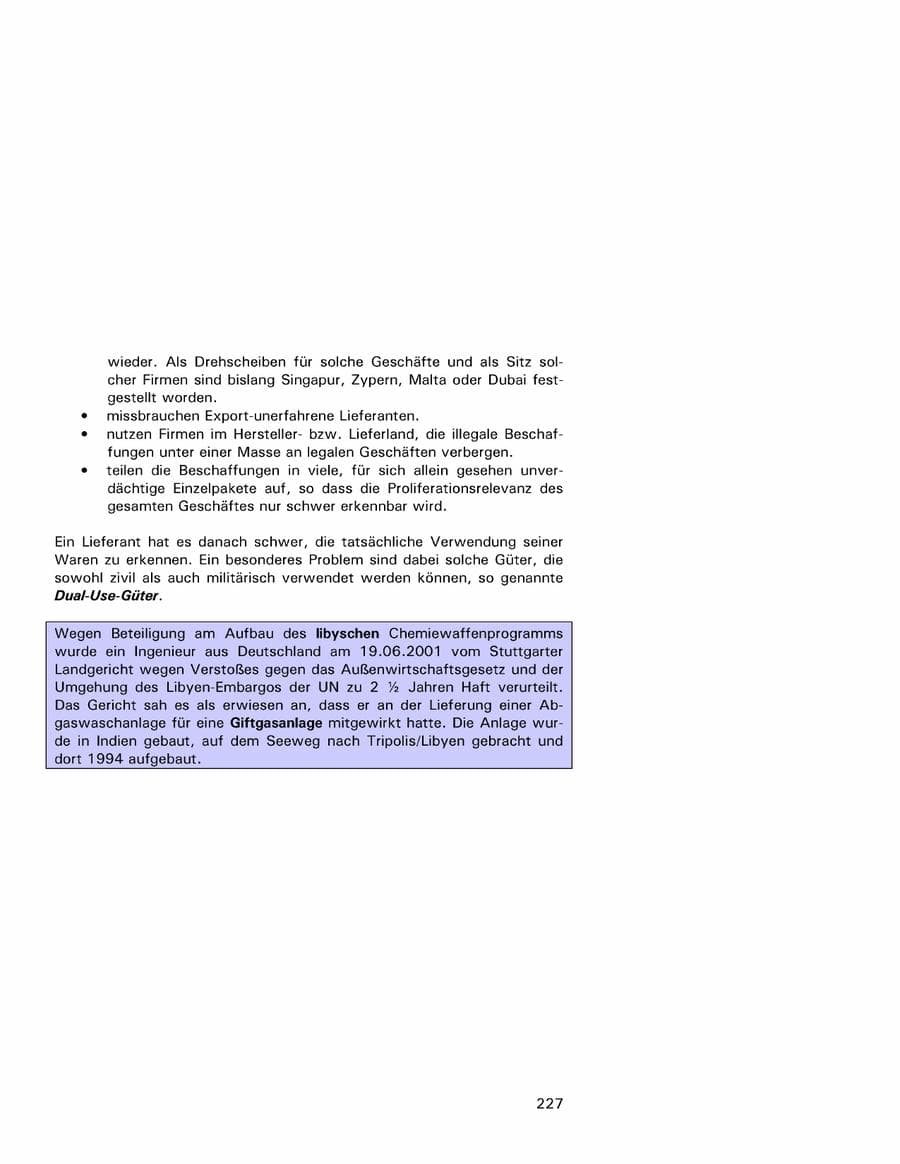 Seite 227 des Verfassungsschutzbericht 2001 Hamburg