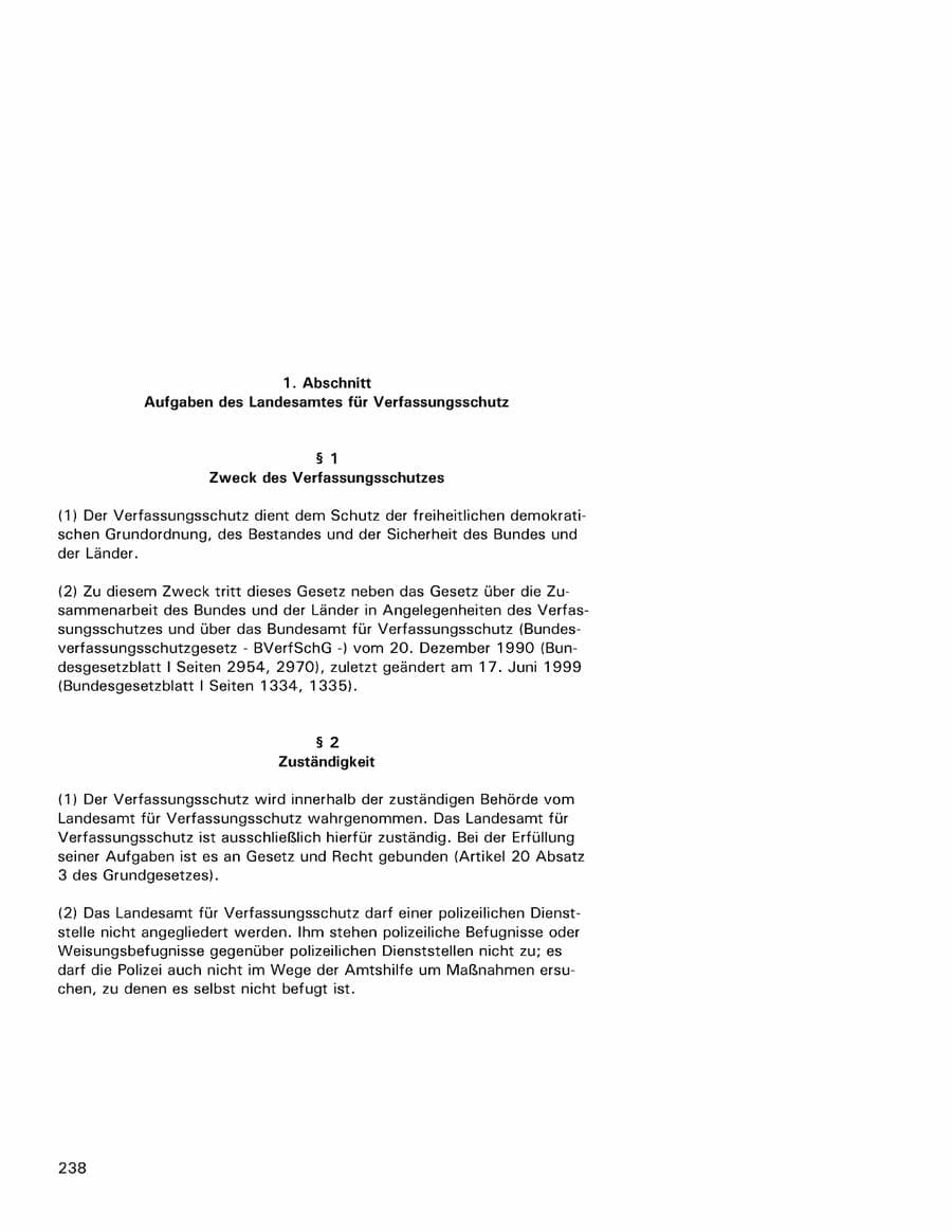 Seite 238 des Verfassungsschutzbericht 2001 Hamburg