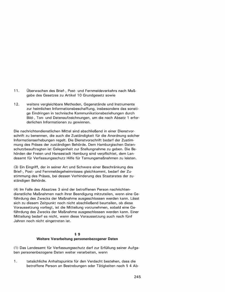 Seite 245 des Verfassungsschutzbericht 2001 Hamburg