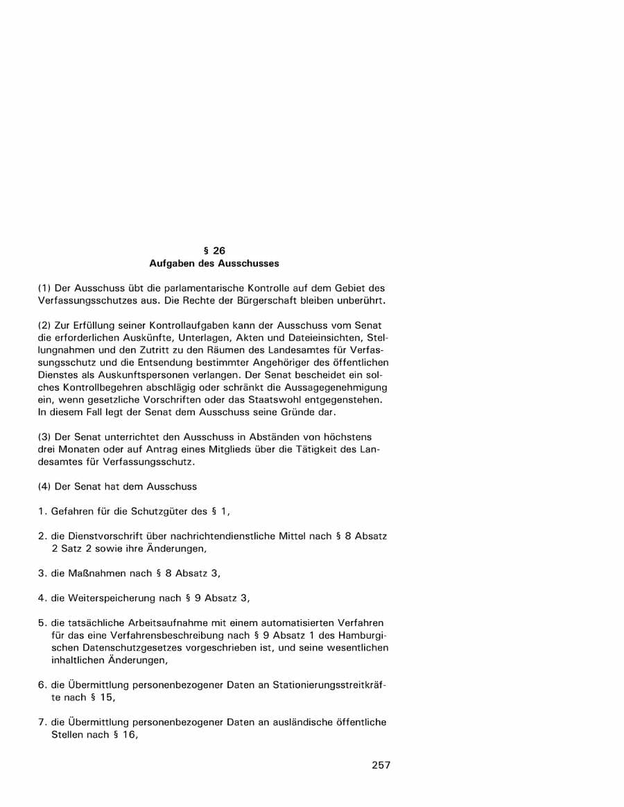Seite 257 des Verfassungsschutzbericht 2001 Hamburg