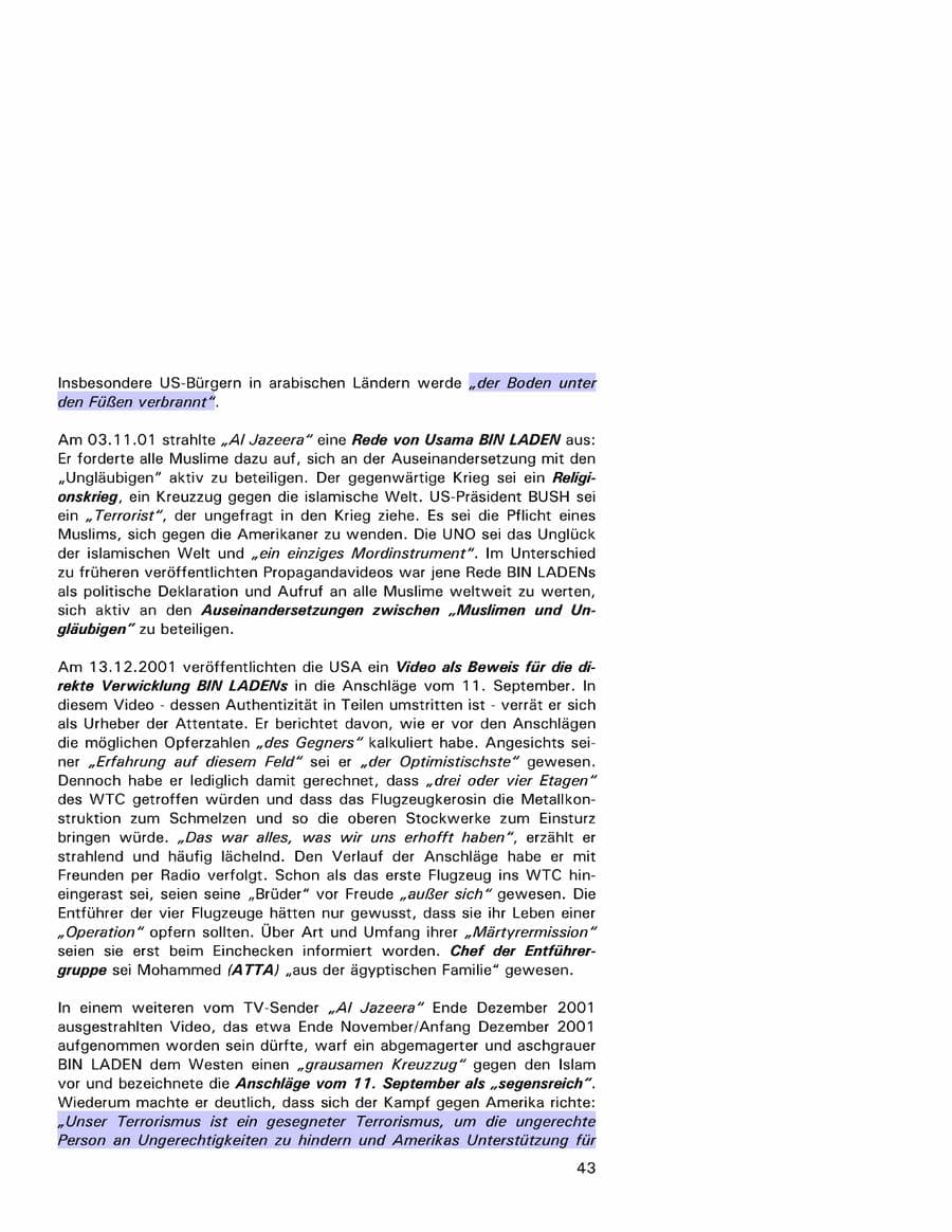 Seite 43 des Verfassungsschutzbericht 2001 Hamburg